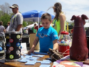 At the Red Fern Festival, this little boy came back time after time to make new poems from the words on blocks.